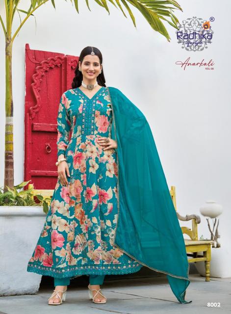 Radhika lifestyle anarkali vol 8 anarkali readymade kurtis wholesale  - wholesale export